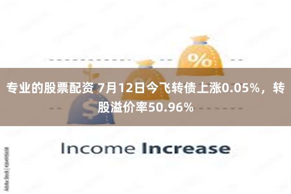 专业的股票配资 7月12日今飞转债上涨0.05%，转股溢价率50.96%