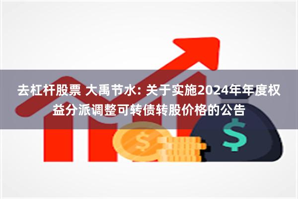 去杠杆股票 大禹节水: 关于实施2024年年度权益分派调整可转债转股价格的公告